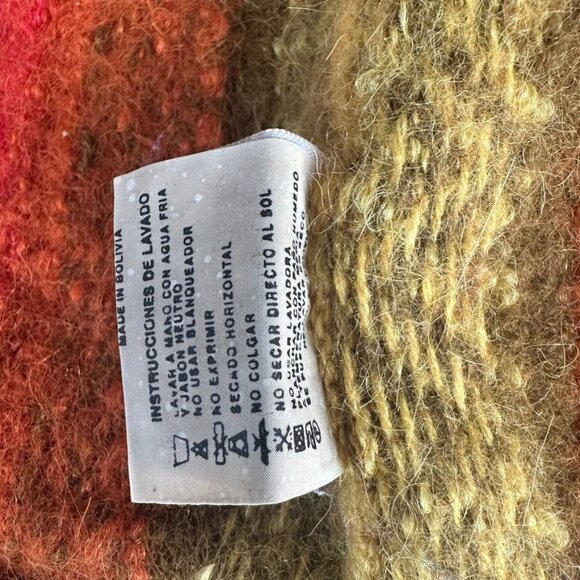 Alpaca Colorful Striped Cardigan Size Medium 100 Alpaca Wool - Picture 5 of 13